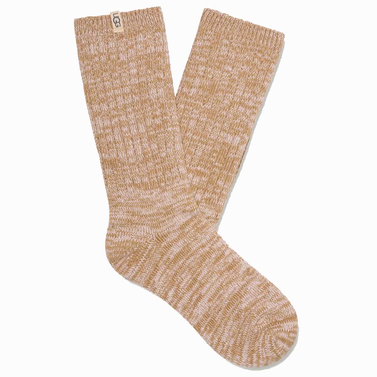 UGG Rib Knit Slouchy Crew Sock in Sand